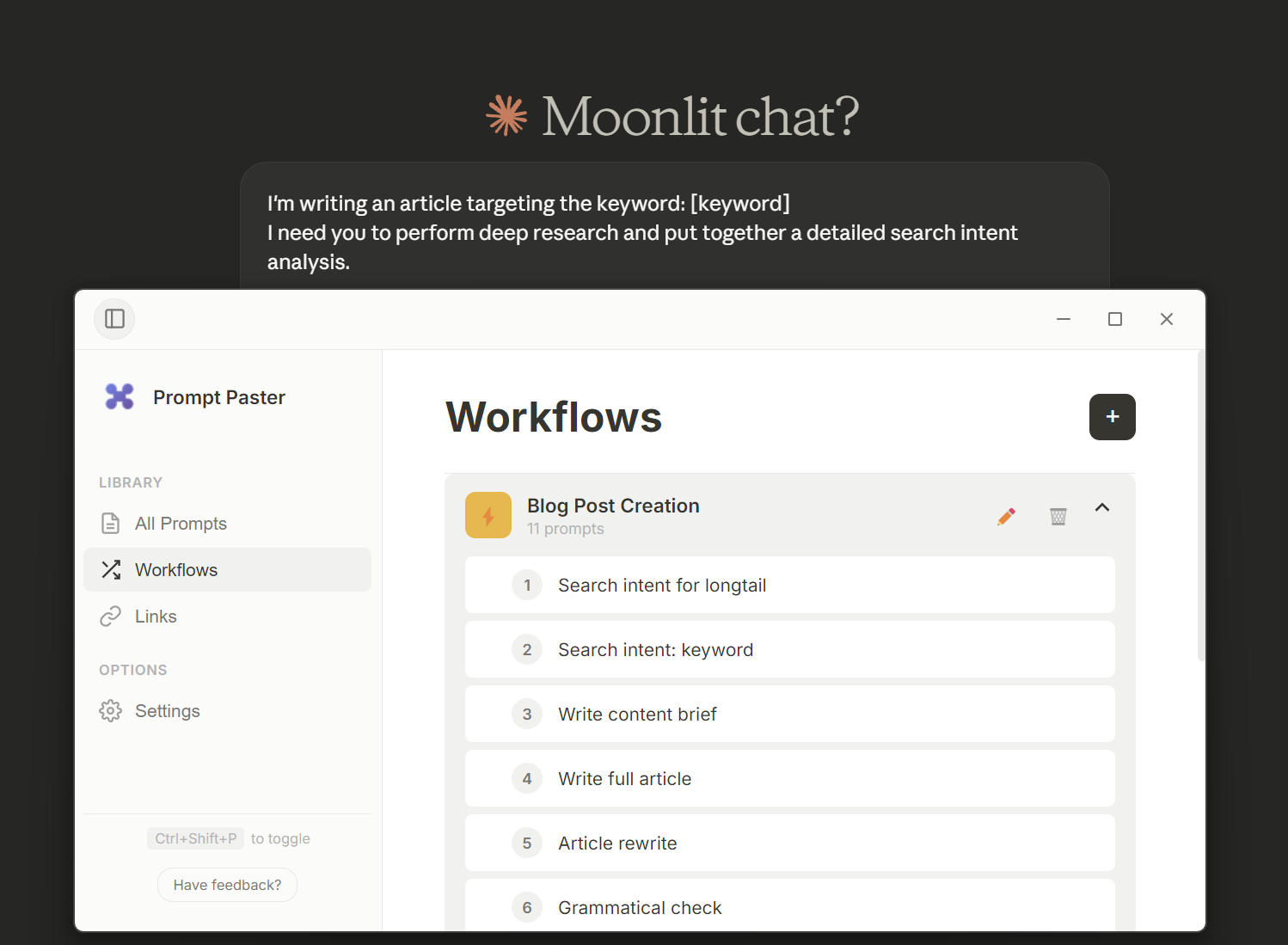 Paste anywhere demonstration