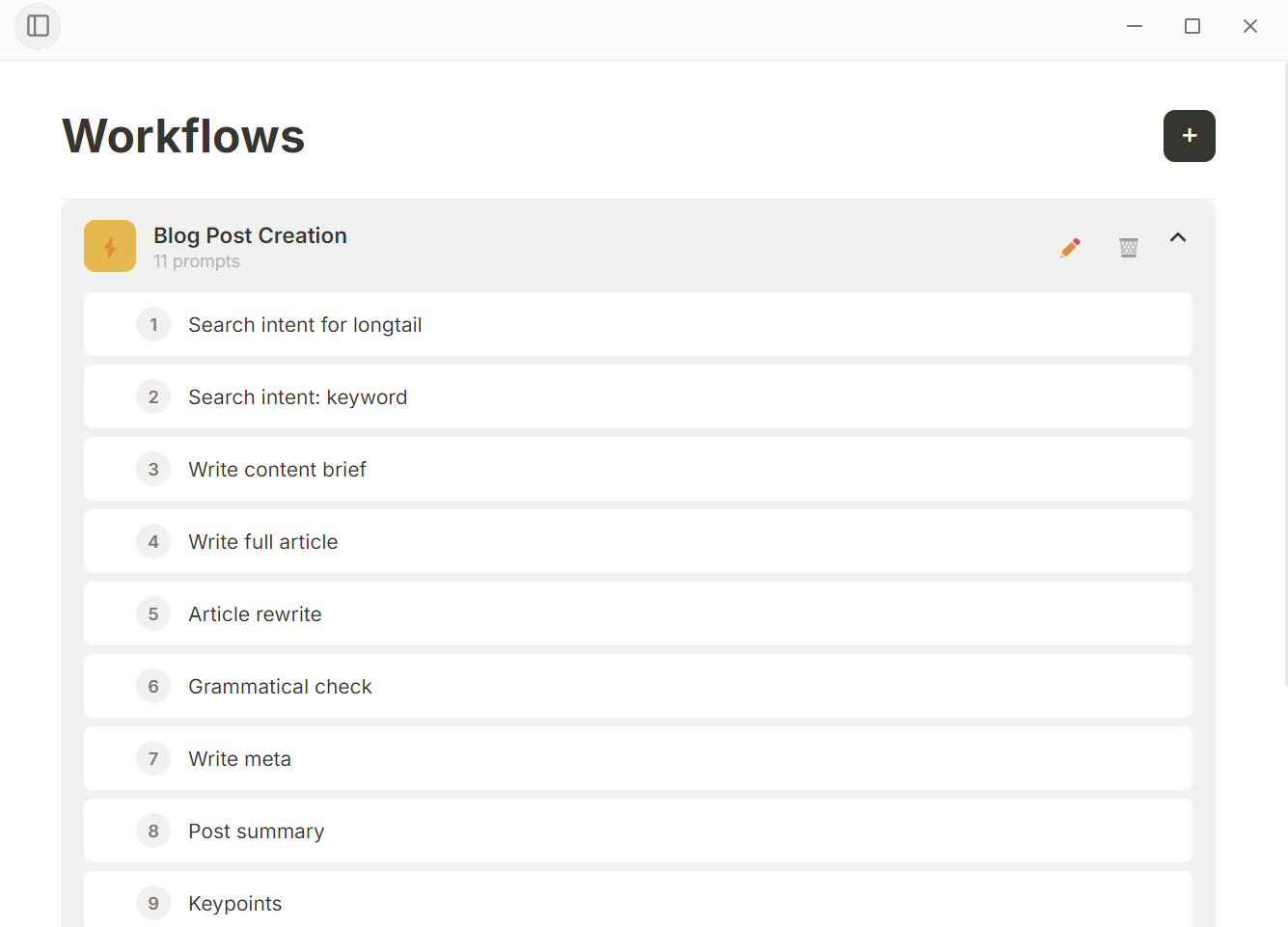 Workflow organization